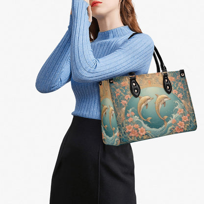 Dolphins in Art Nouveau Style Bag Cute Crossbody Bag Unique Purse Cute Purse, Luxury Bag Vegan Leather Bags Printed Designer Bag