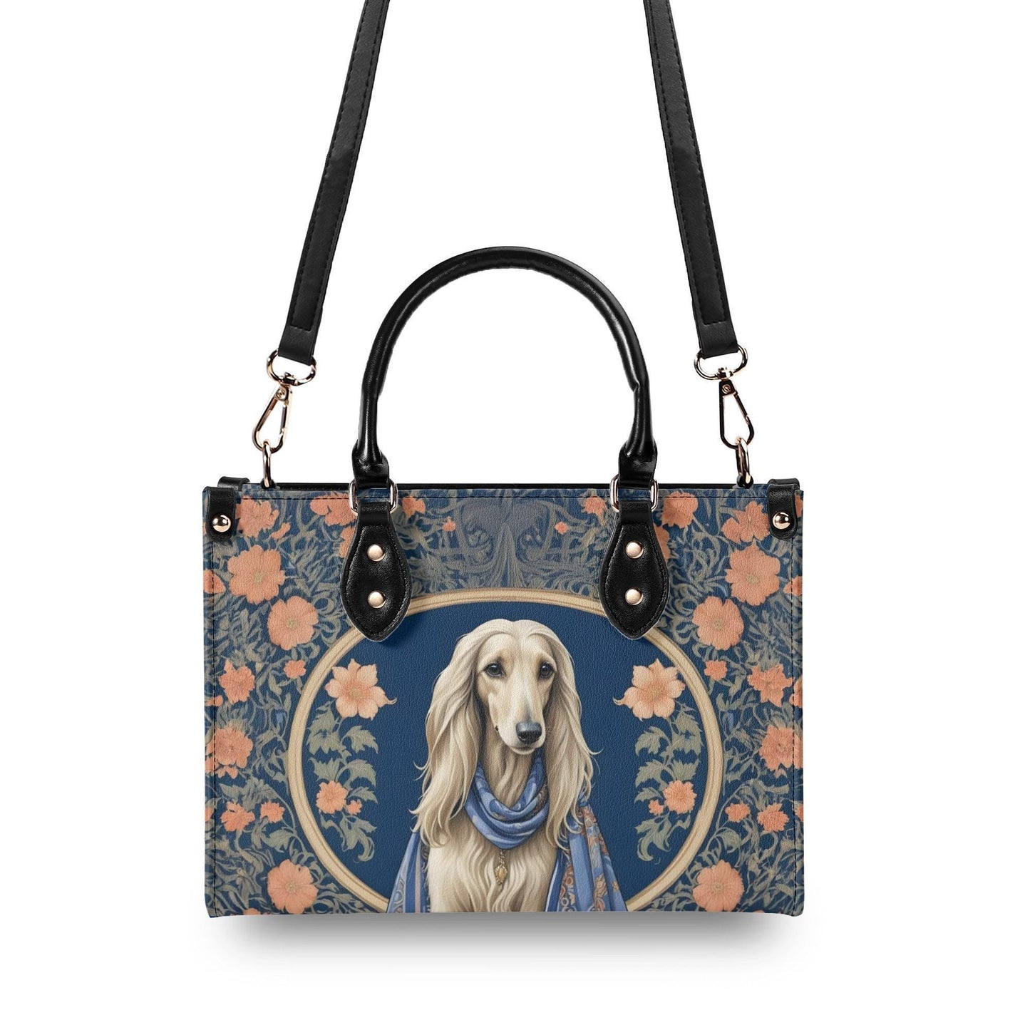 Afghan Hound in Silk Scarf Crossbody Bag - Elegant Designer Purse, Unique Dog Lover Gift
