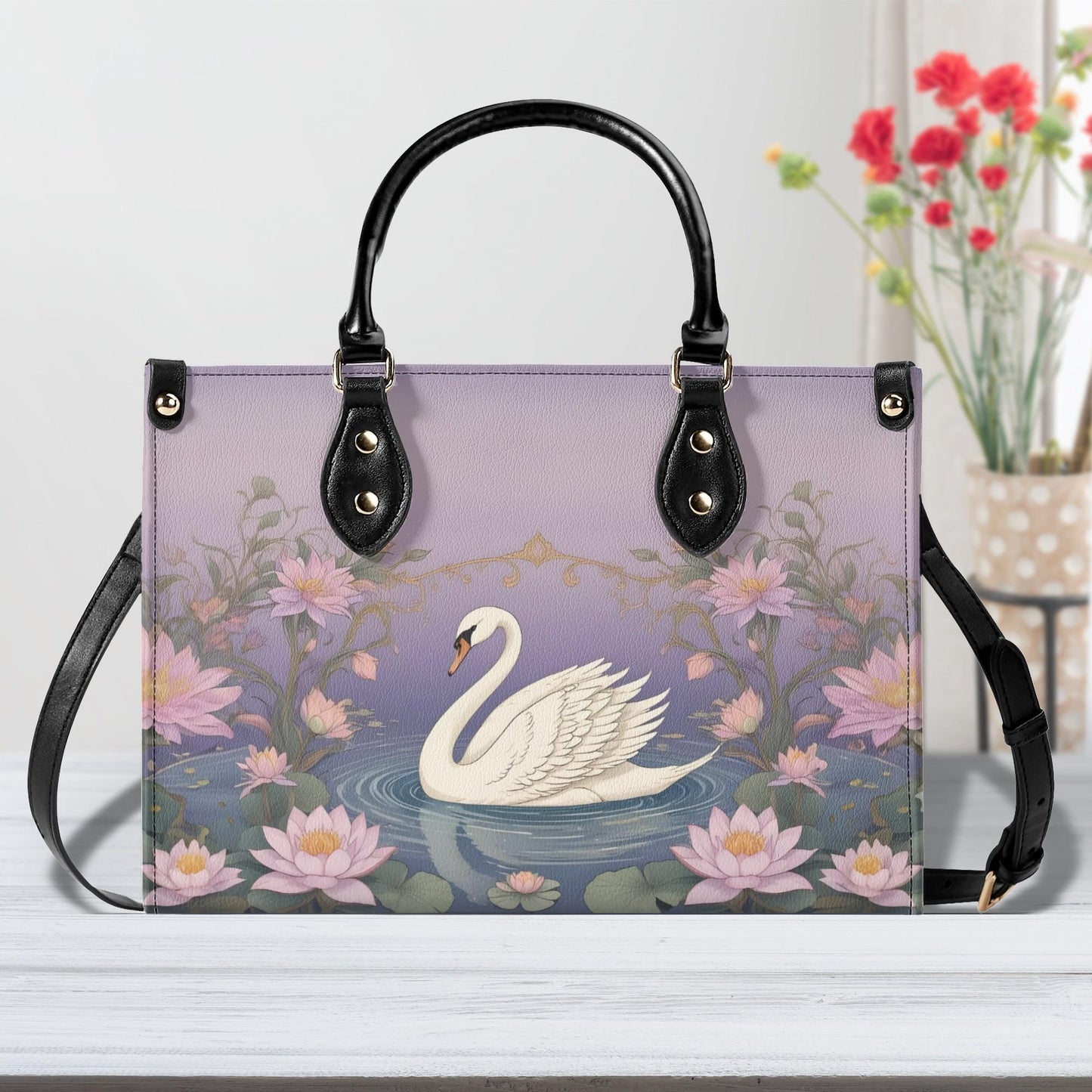 Graceful Swan Bag Cute Crossbody Bag Unique Purse Cute Purse, Luxury Bag Vegan Leather Bags Printed Designer Bag