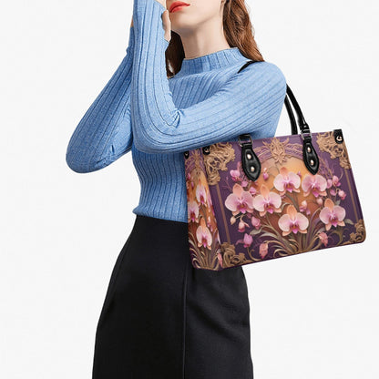Orchids Crossbody Bag - Floral Vegan Leather Designer Purse, Unique Gift for Women