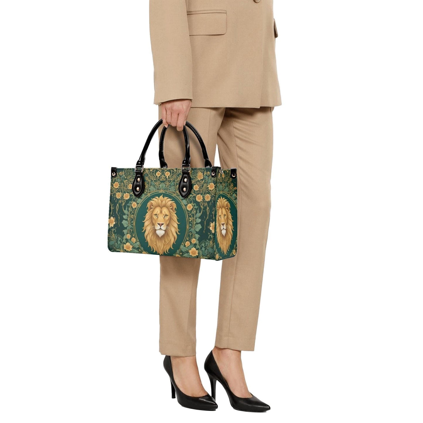 Majestic Lion Crossbody Bag - Nature-Inspired Vegan Leather Designer Purse, Unique Gift for Women