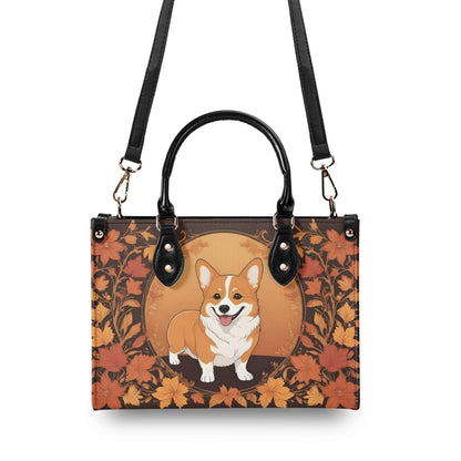 Elegant Corgi Crossbody Bag in Autumn Tones - Vegan Leather Purse, Unique Gift for Dog Lovers
