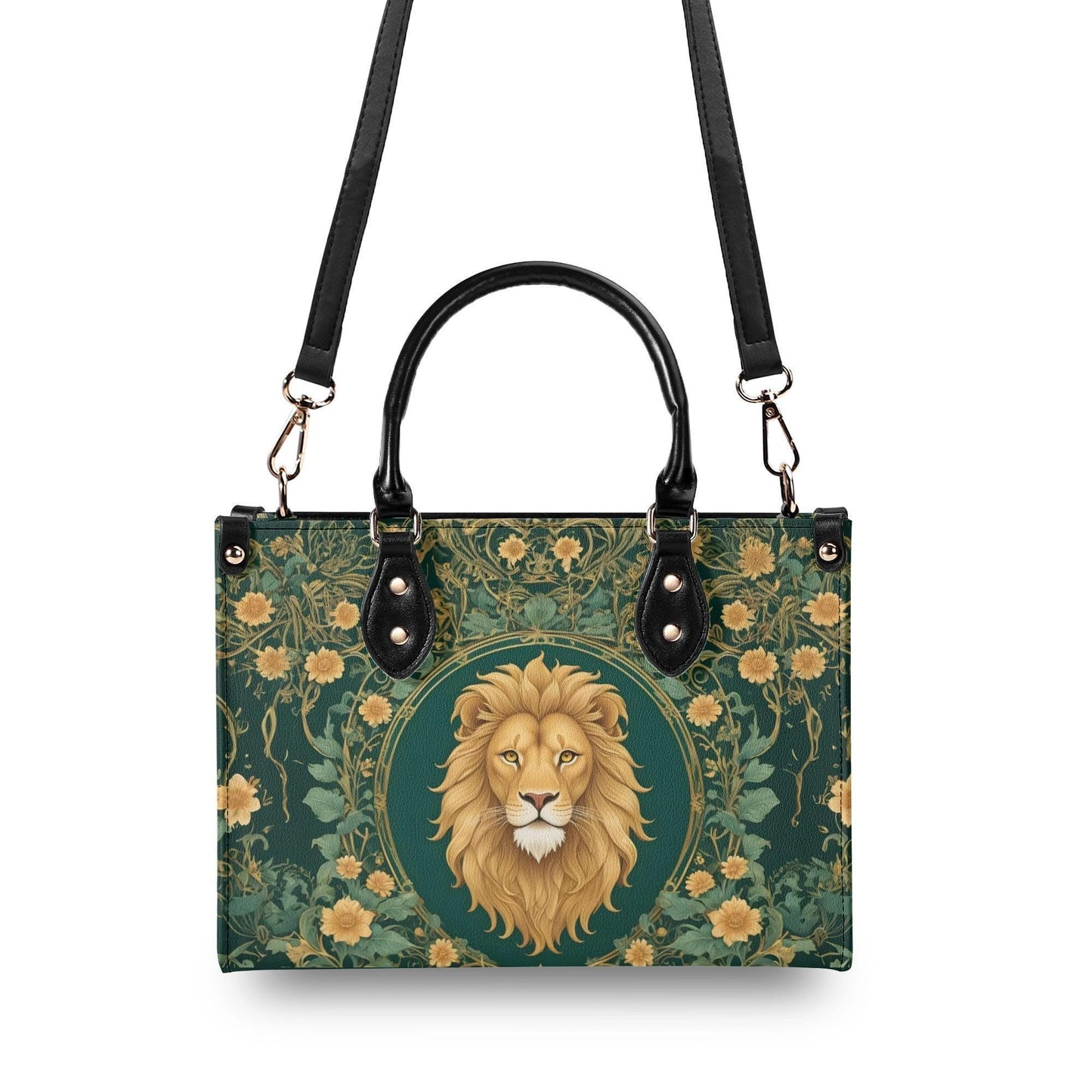 Majestic Lion Crossbody Bag - Nature-Inspired Vegan Leather Designer Purse, Unique Gift for Women