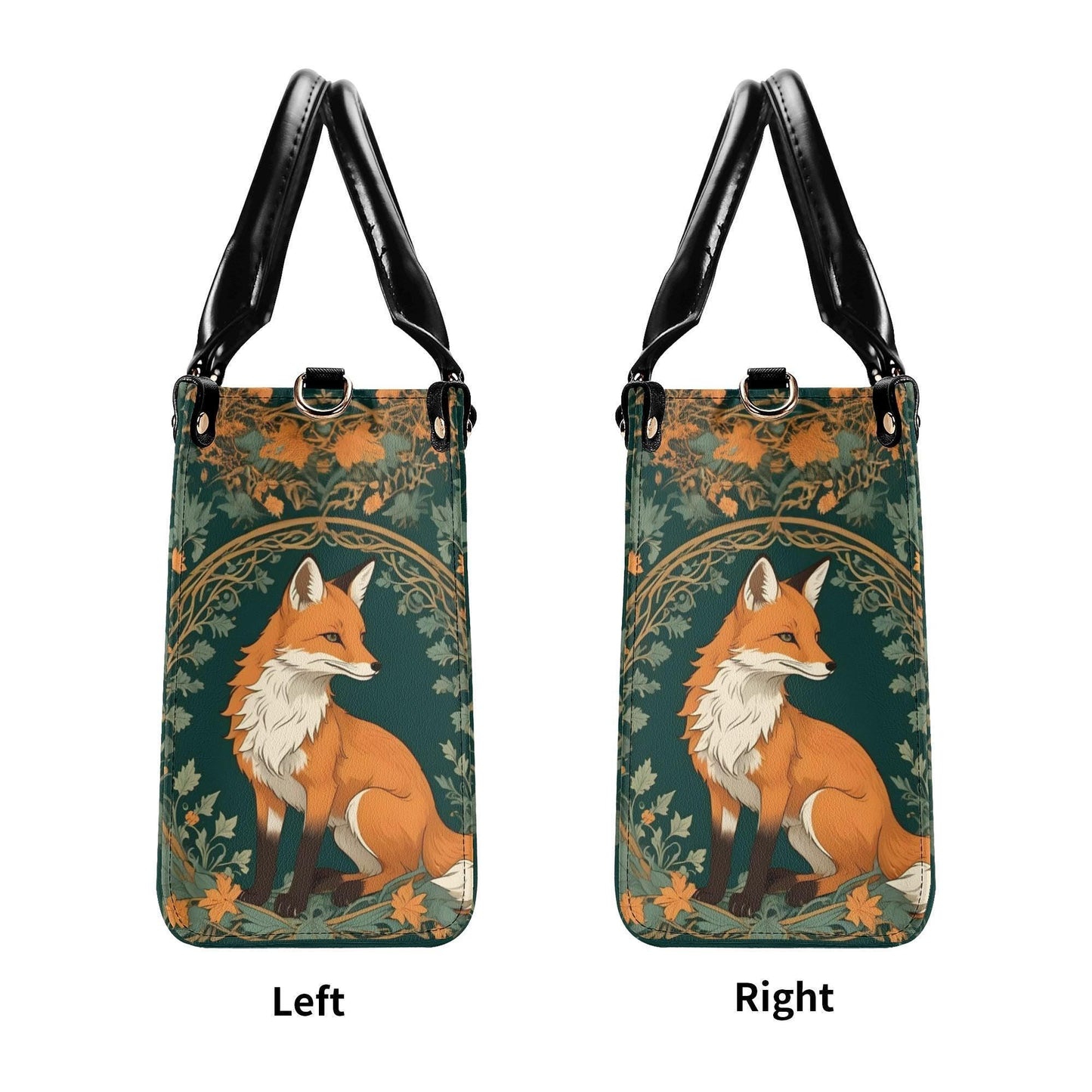 Enchanted Fox Crossbody Bag - Nature-Inspired Vegan Leather Designer Purse, Unique Gift for Women