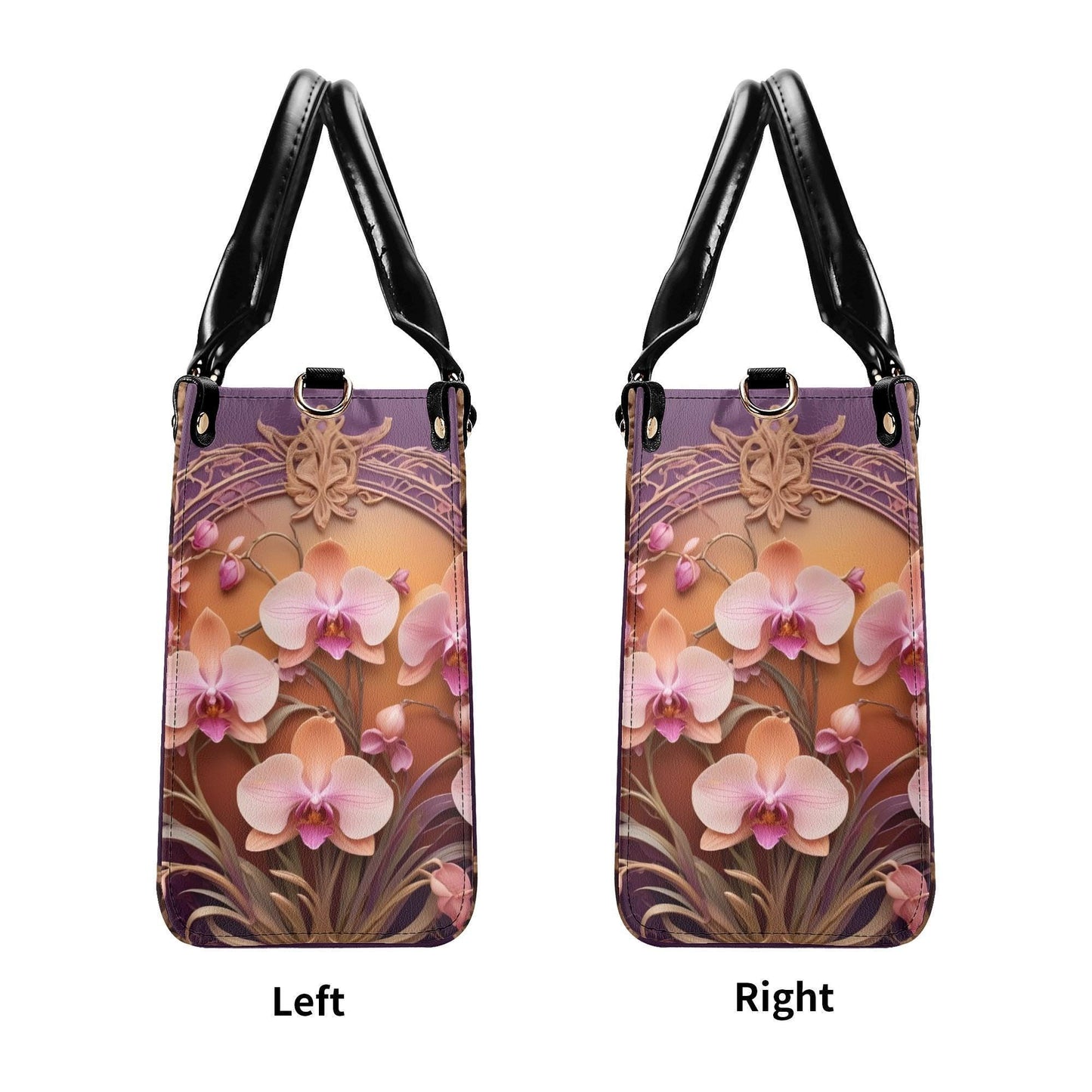Orchids Crossbody Bag - Floral Vegan Leather Designer Purse, Unique Gift for Women