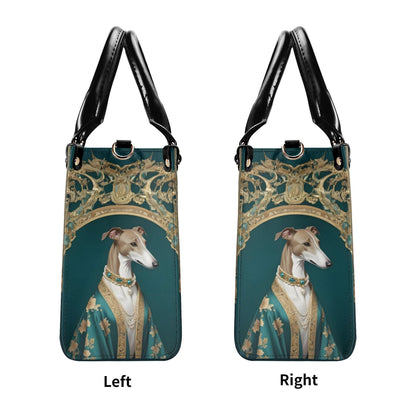 Greyhound Crossbody Bag in Silk Robe - Art Nouveau Vegan Leather Designer Purse, Unique Gift for Women