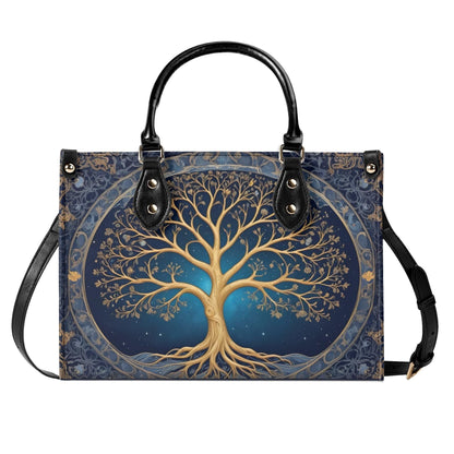 Cosmic Tree of Life Crossbody Bag - Mystical Art Nouveau Vegan Leather Purse, Unique Gift for Women