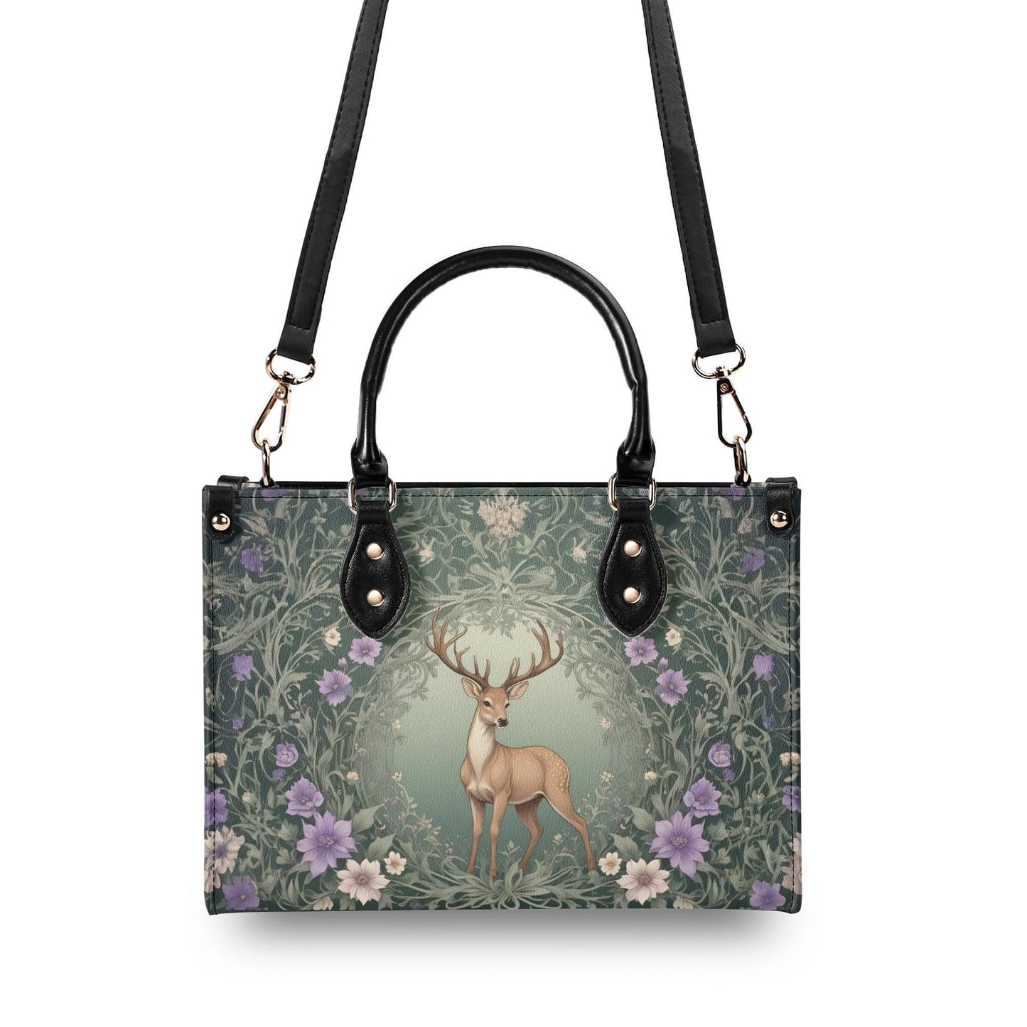 Woodland Deer Bag Cute Crossbody Bag Unique Purse Cute Purse, Luxury Bag Vegan Leather Bags Printed Designer Bag
