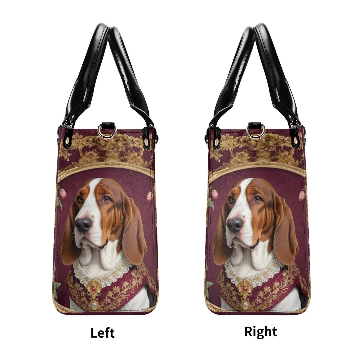 Distinguished Basset Hound Crossbody Bag - Art Nouveau Vegan Leather Purse, Unique Gift for Dog Lovers