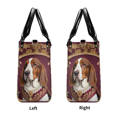 Distinguished Basset Hound Crossbody Bag - Art Nouveau Vegan Leather Purse, Unique Gift for Dog Lovers