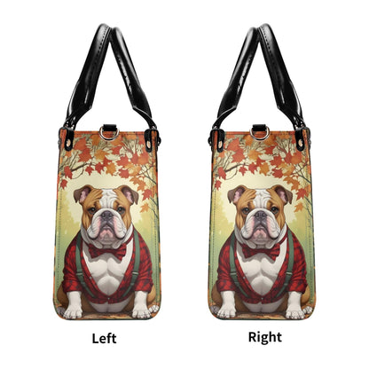 Bulldog in Flannel Shirt and Suspenders Bag Cute Crossbody Bag Unique Purse Cute Purse, Luxury Bag Vegan Leather Bags Printed Designer Bag