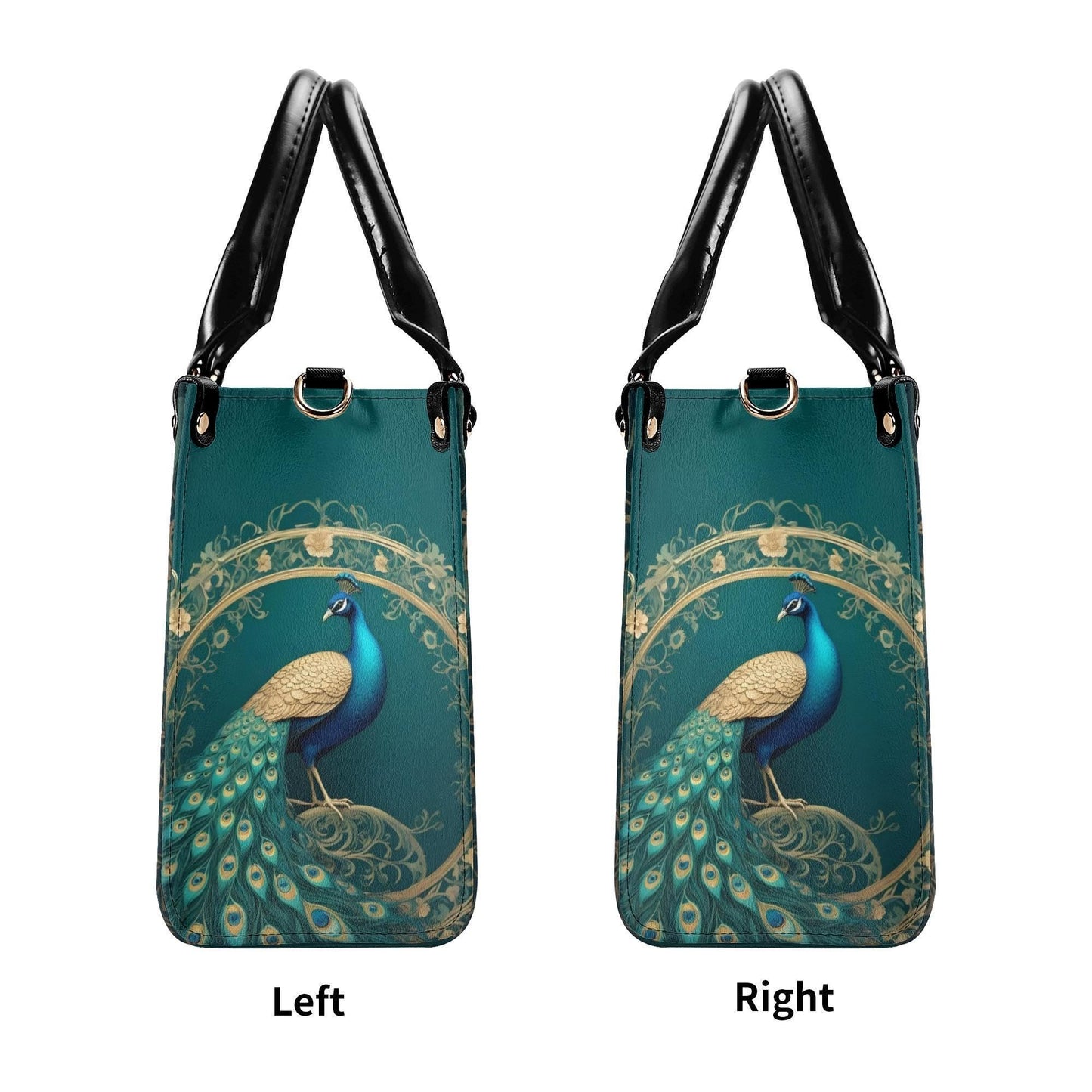 Elegant Peacock Crossbody Bag - Nature-Inspired Vegan Leather Designer Purse, Unique Gift for Women