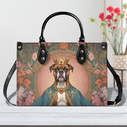 Boxer King Dog Portrait Crossbody Bag - Unique Vegan Leather Purse, Luxury Gift for Dog Lovers