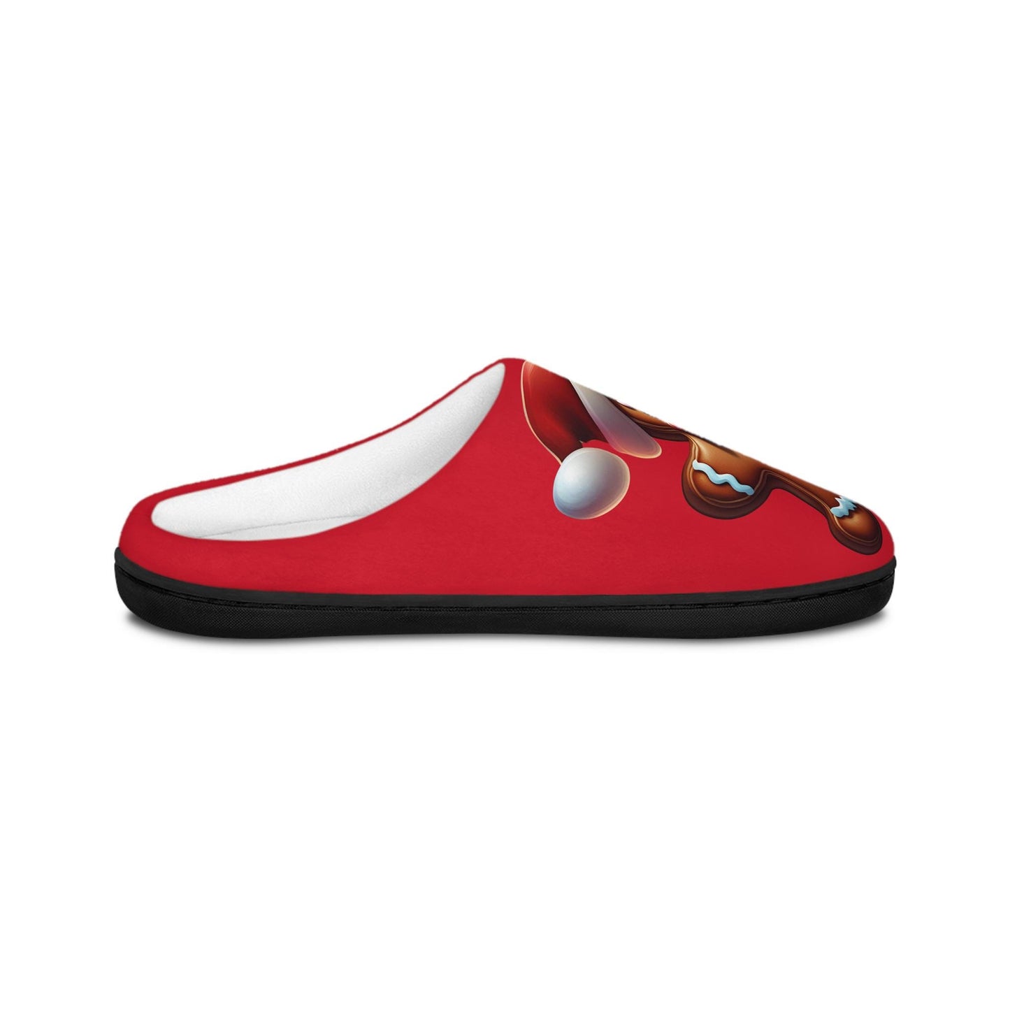 Women's Slippers Christmas Giftfor Her Red HouseSlipper with GingerbreadMan Design Holiday Indoor Shoes Cozy Footwear Santa Hat Slipper