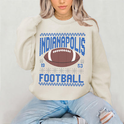 Indianapolis Football Christmas Sweatshirt, Indianapolis Football Gift, Retro Indianapolis Football Fan, Christmas Gift, Sun Day Football