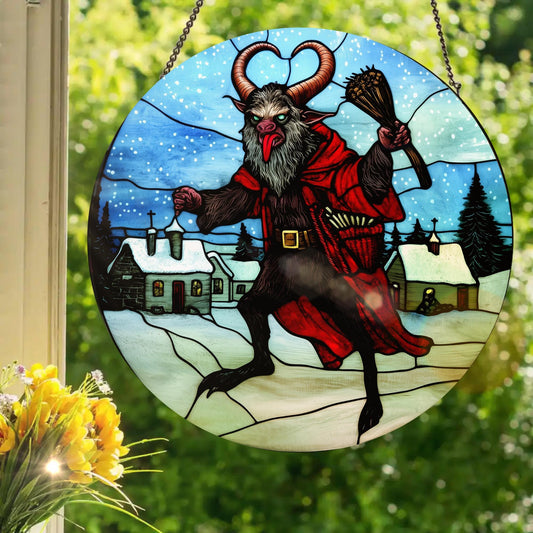 Krampus: Stained Glass Style Window Hanging