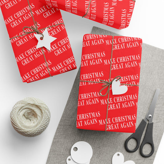 Trump Make Christmas Great Again Wrapping Paper, Trump Christmas Gift Wrap Paper, Republican Wrapping Paper, Trump Santa Wrapping Paper