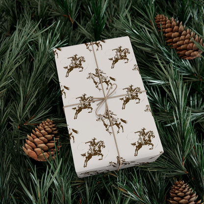 Vintage Cowboy Gift Wrap Paper: Retro Western Wrapping
