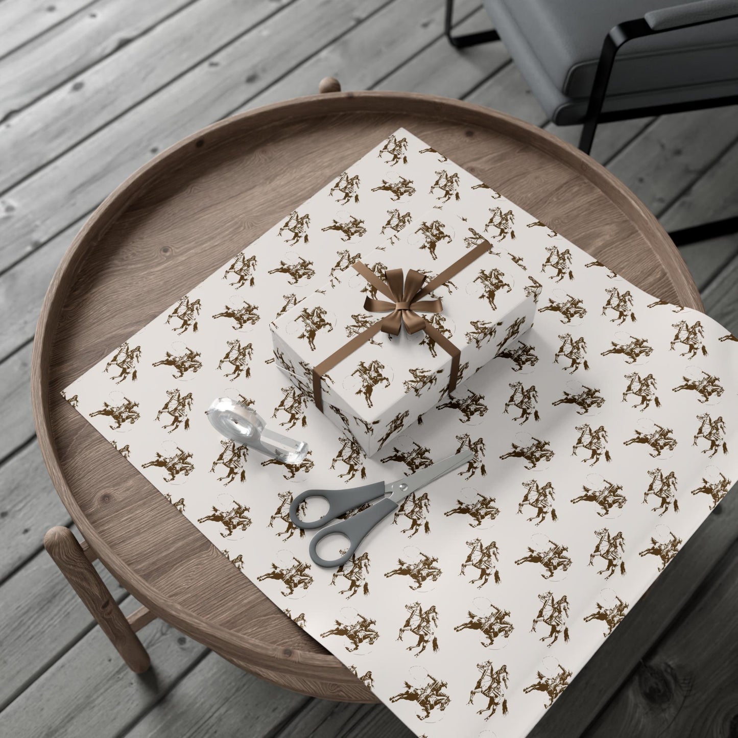 Vintage Cowboy Gift Wrap Paper: Retro Western Wrapping