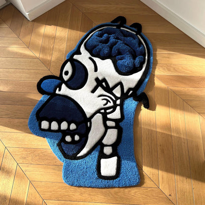 3D Tufted Homer Skeleton Rug: Cartoon Lover Gift