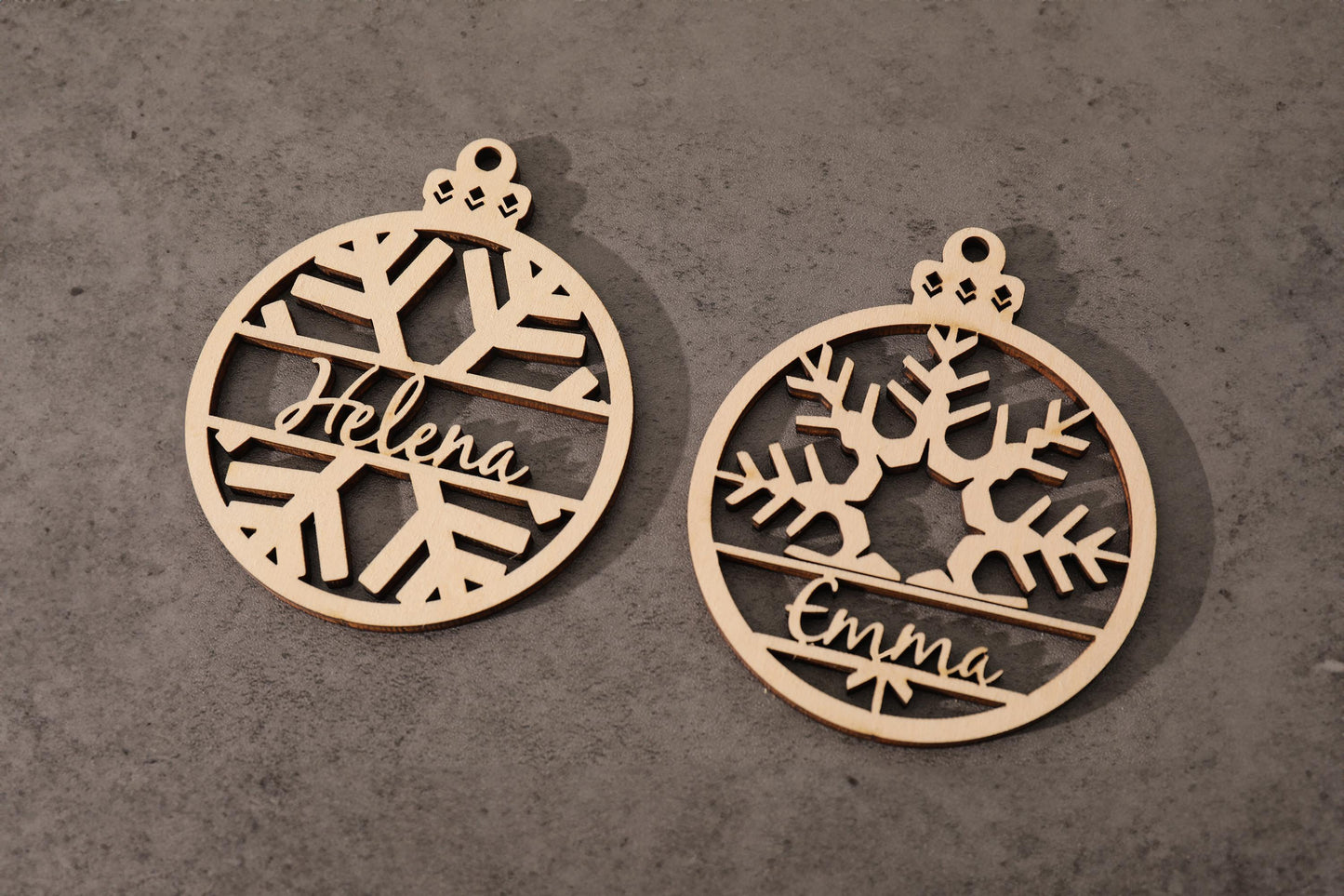 Custom Wooden Ornaments, Christmas Gift, Holiday Gift, Laser Cut Ornament, Engraved Gift, Christmas Tree Decor, Rustic Decor, Wood Gift