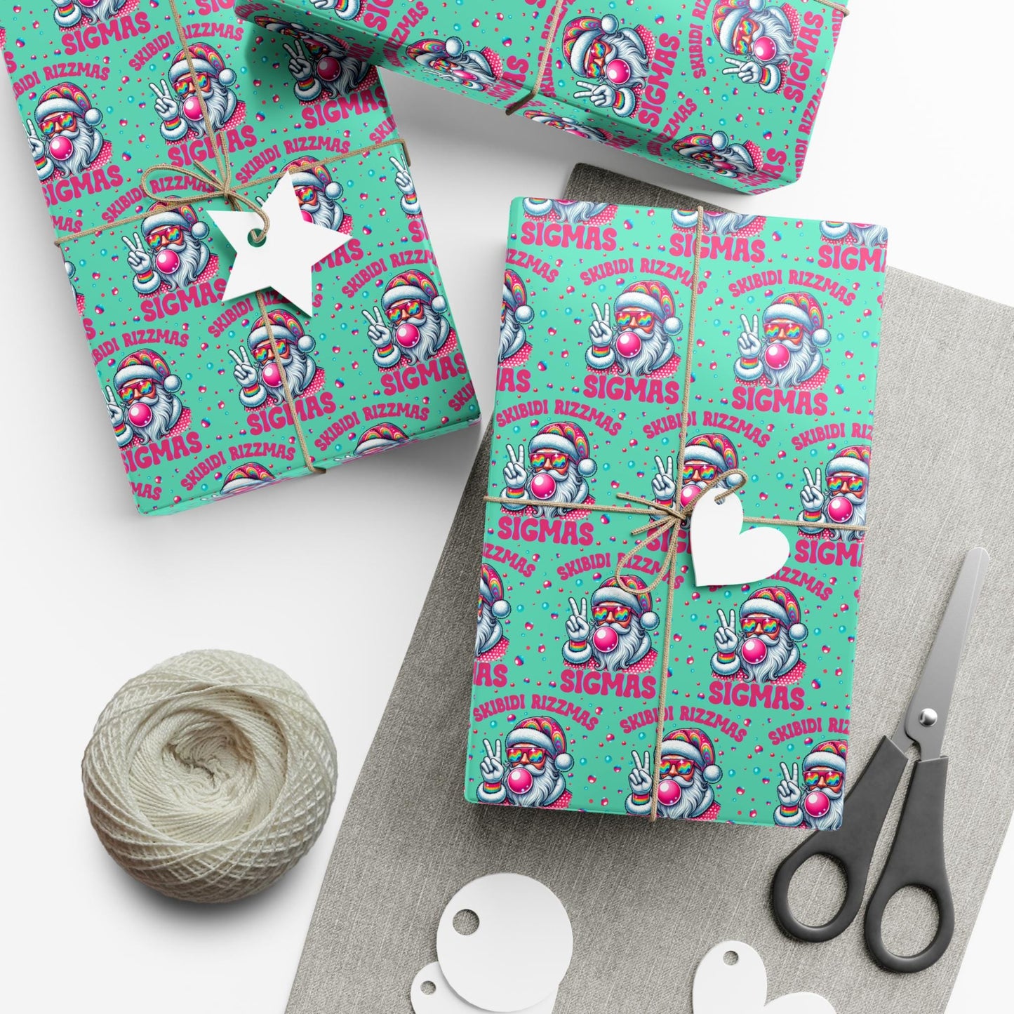 Skibidi Rizzmas Christmas Santa Gift Wrapping paper - Sigma Rizz holiday Gift wrap -Funny Gift Wrap Skibidi Rizz Tween gift idea