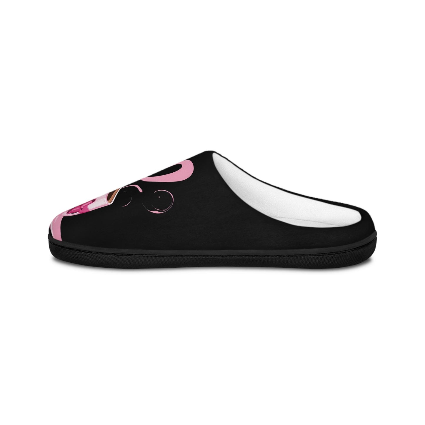 Coquette Women Slippers Black Pink Coffee Cup with Pink Bow Ribbon and Heart Women's Slipper Gift House Shoes Cozy Slip-ons Bedroom Slides