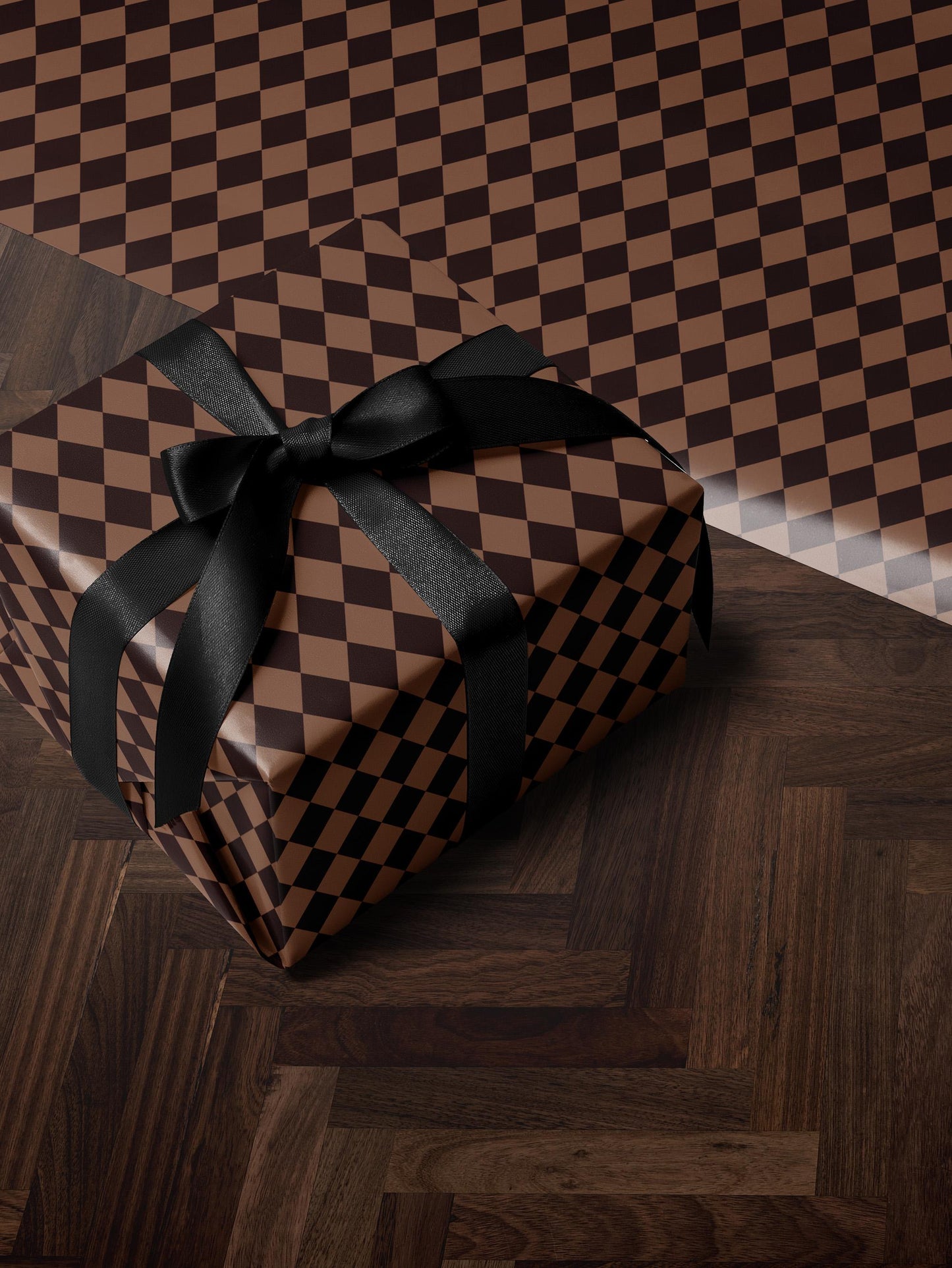 Brown Harlequin Gift Wrap Classy Wrapping Paper Birthday Traditional Gift Wrap Vintage Wrapping Paper Holiday Gift Wrap for Him Gift Brother