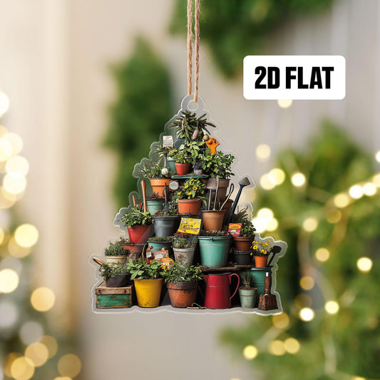 Garden 2D Flat Ornament, Greenhouse Rearview Mirror Car Accessories, Garden House Christmas Tree Ornament, Plant Lover Gift for Her, Him