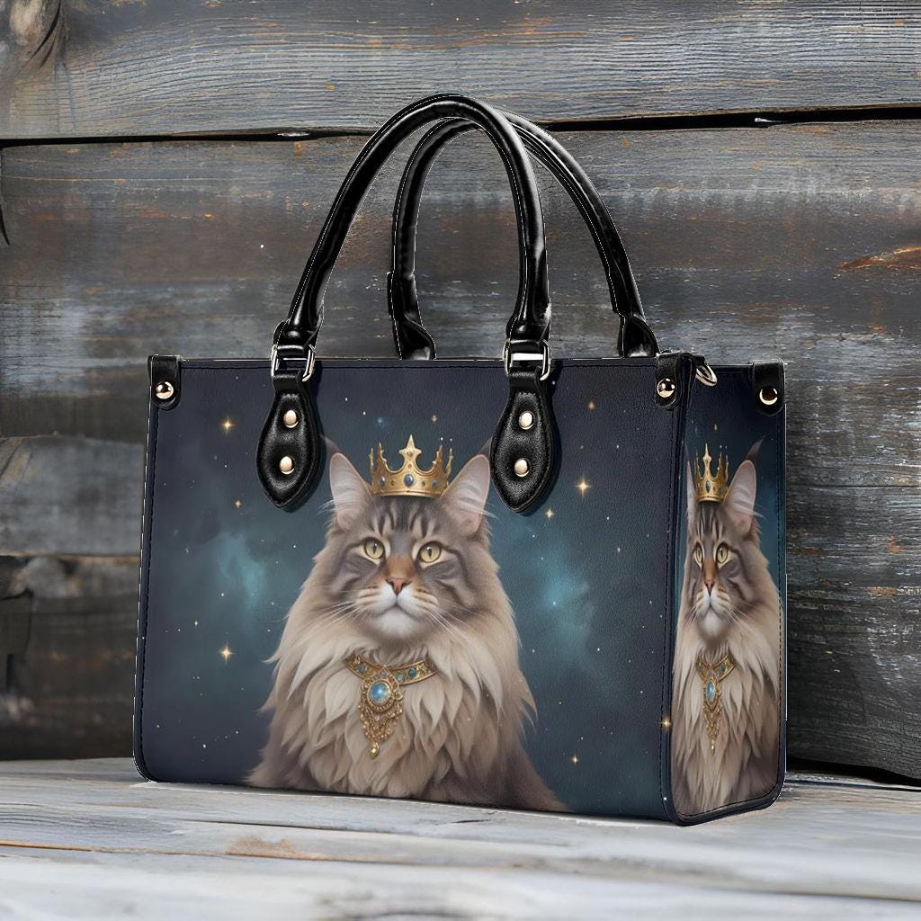 Celestial Monarch Cat Crossbody Bag - Mystical Designer Purse, Luxury Gift for Women