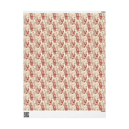 Vintage Santa Christmas Toile Gift Wrap Holiday Gift Wrapping Paper Victorian Christmas Gift Wrap Xmas Christmas Vintage Wrapping