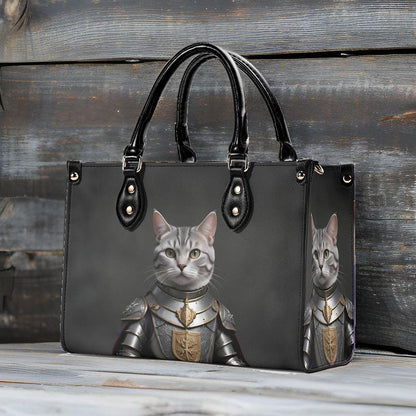 Knighted Templar Cat Bag Cute Crossbody Bag Unique Purse Cute Purse, Luxury Bag Vegan Leather Bags Printed Designer Bag