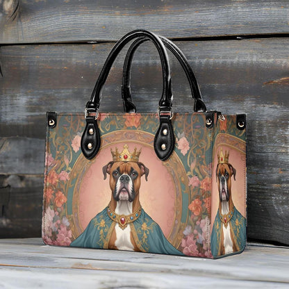 Boxer King Dog Portrait Crossbody Bag - Unique Vegan Leather Purse, Luxury Gift for Dog Lovers