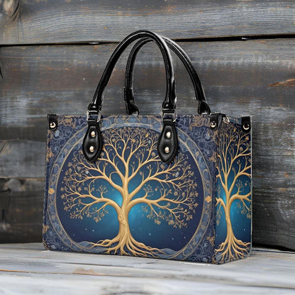 Cosmic Tree of Life Crossbody Bag - Mystical Art Nouveau Vegan Leather Purse, Unique Gift for Women