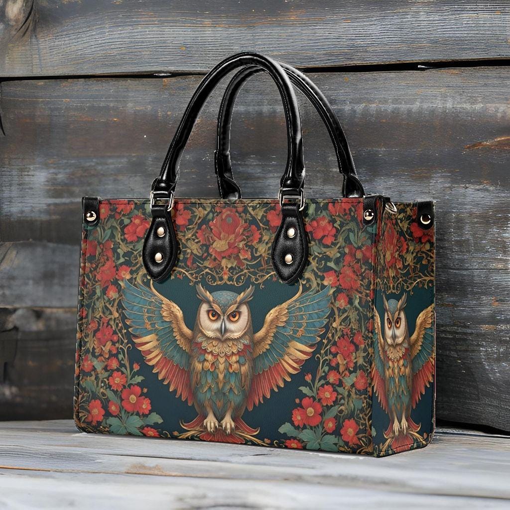 Regal Owl Bag Cute Crossbody Bag Unique Purse Cute Purse, Luxury Bag Vegan Leather Bags Printed Designer Bag