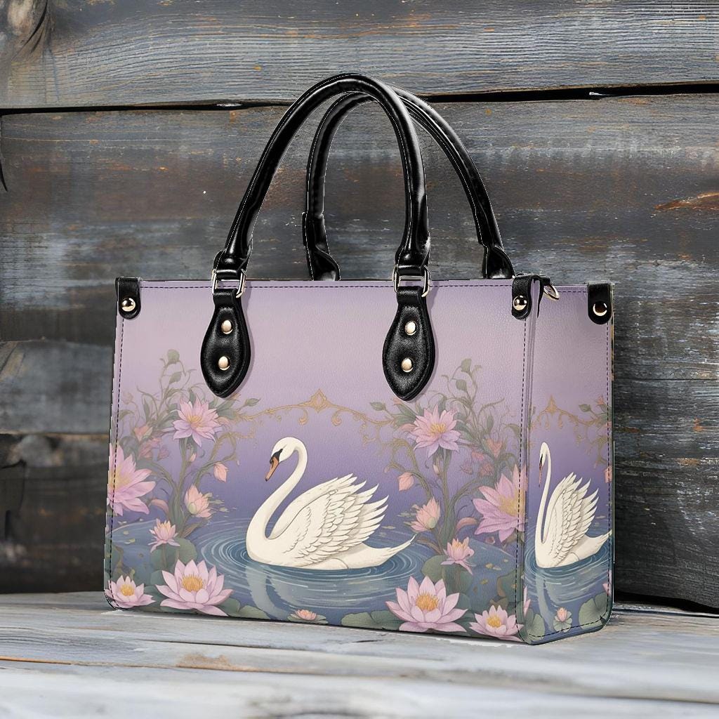 Graceful Swan Bag Cute Crossbody Bag Unique Purse Cute Purse, Luxury Bag Vegan Leather Bags Printed Designer Bag