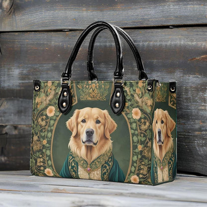 Noble Golden Retriever in Velvet Robe - Art Nouveau Regal Dog Portrait Bag Cute Crossbody Bag Unique Purse Cute Purse, Luxury Bag