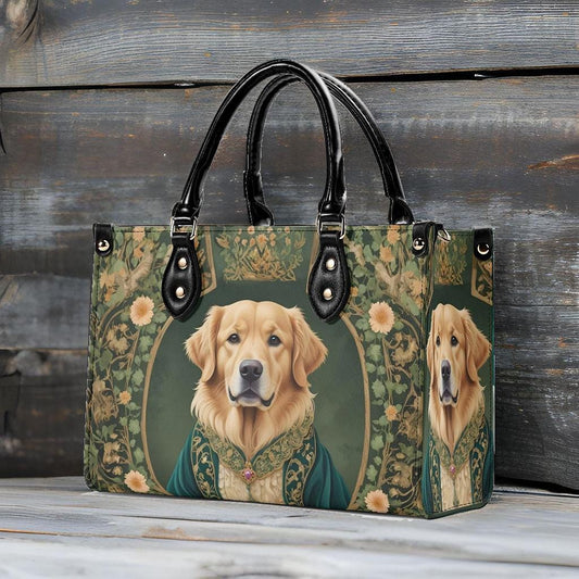 Noble Golden Retriever in Velvet Robe - Art Nouveau Regal Dog Portrait Bag Cute Crossbody Bag Unique Purse Cute Purse, Luxury Bag