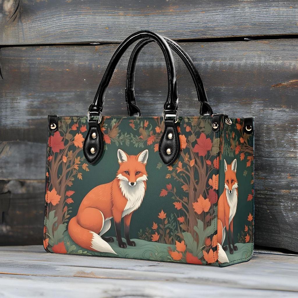 Sly Red Fox Bag Cute Crossbody Bag Unique Purse Cute Purse, Luxury Bag Vegan Leather Bags Printed Designer Bag