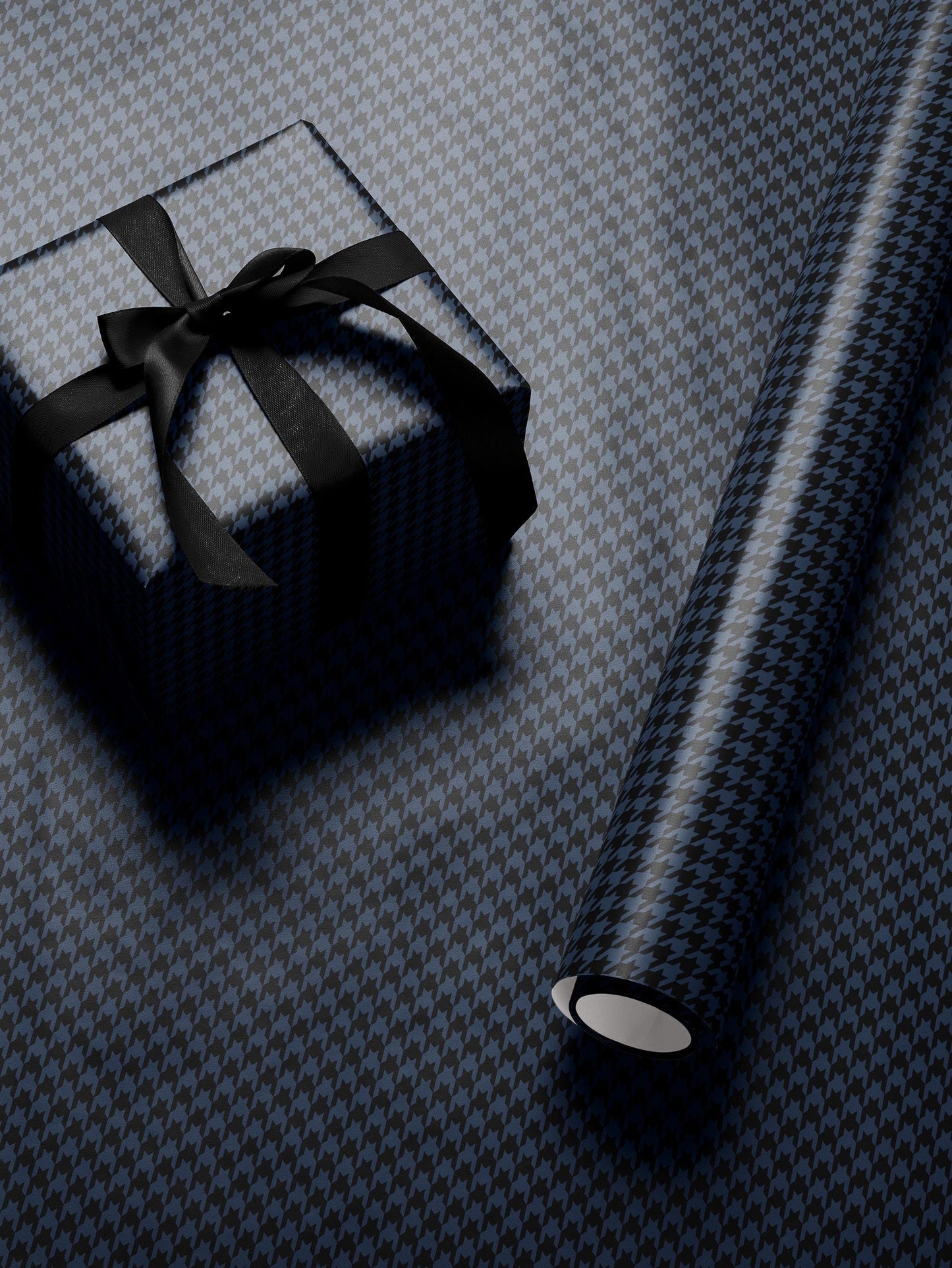 Blue Houndstooth Wrapping Paper Elegant Gift Wrap Unique Wrapping Paper Birthday Man Gift Idea Holiday Gift Wrap for Him Classy Decor Blue