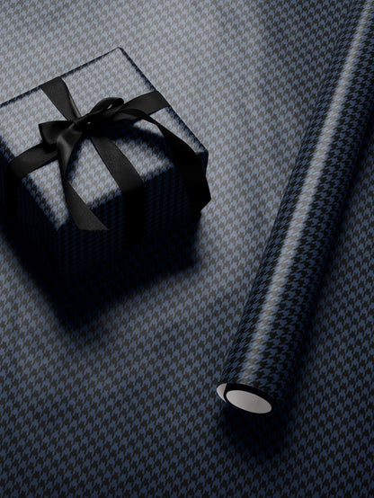 Blue Houndstooth Wrapping Paper Elegant Gift Wrap Unique Wrapping Paper Birthday Man Gift Idea Holiday Gift Wrap for Him Classy Decor Blue