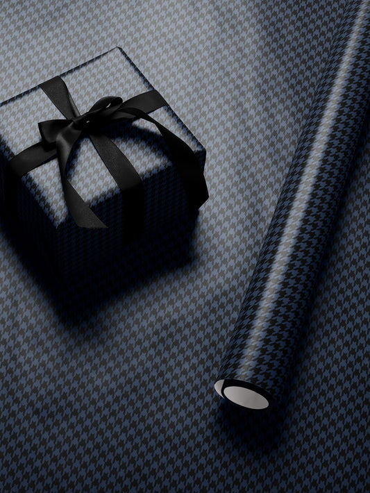 Blue Houndstooth Wrapping Paper Elegant Gift Wrap Unique Wrapping Paper Birthday Man Gift Idea Holiday Gift Wrap for Him Classy Decor Blue