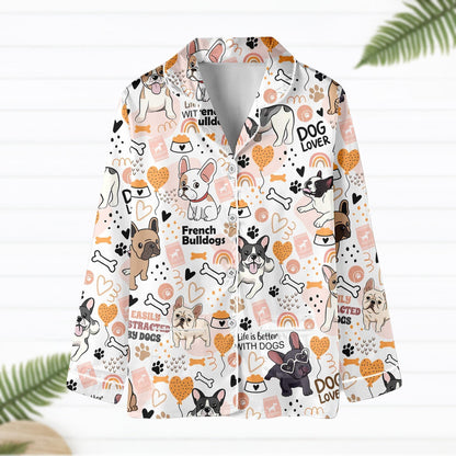 French Bulldog Pajamas Set, Frenchie Dog Holiday Kid Women Pajamas, Bulldog Lover Shirt, Dog Mom Gift, Cute Pet Pyjamas, Animal Gift