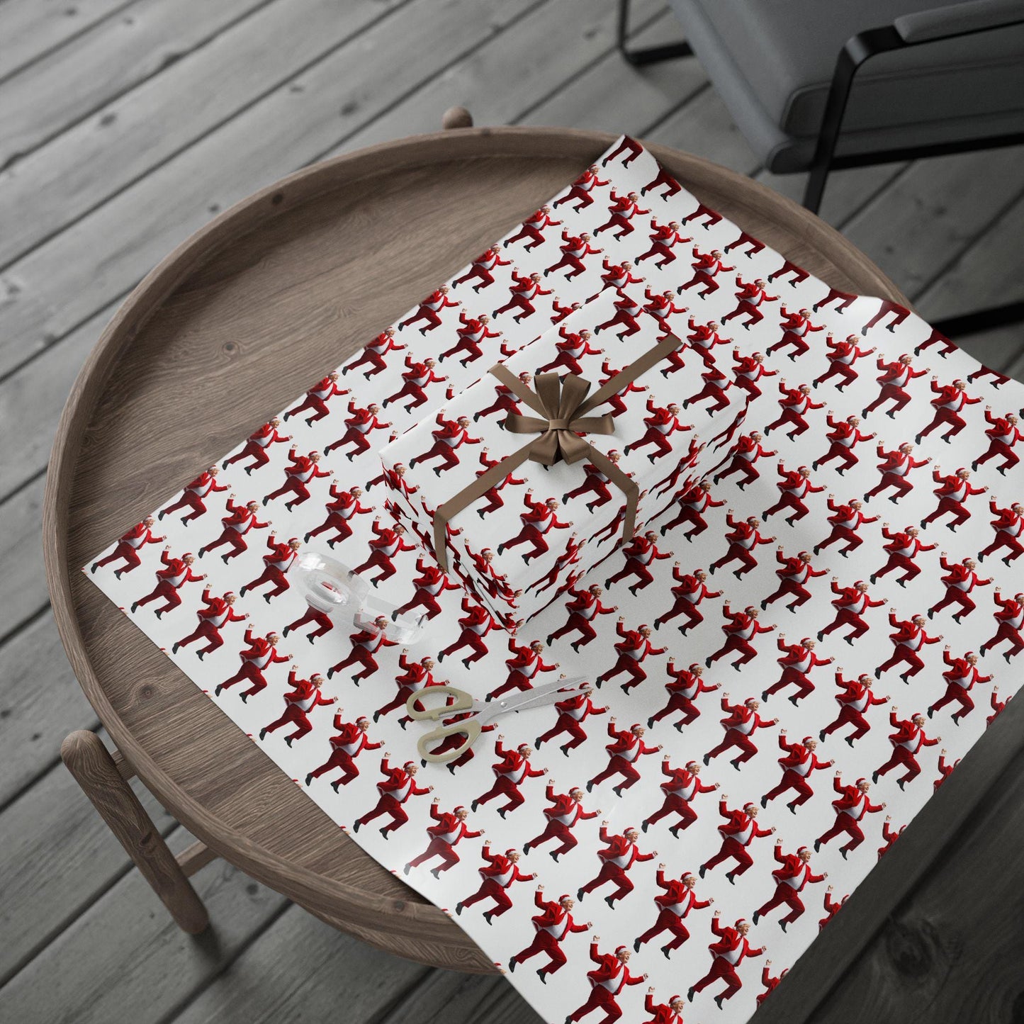Christmas Trump Wrapping Papers, Dancing Trump MAGA, Festive Gift Wrap, Holiday Present Xmas Packaging, White elephant gift