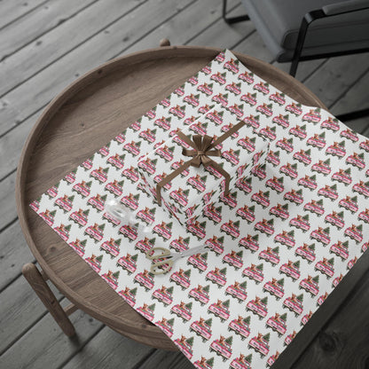 Christmas Wrapping Paper, Highland Cow Christmas Gift Wrap, Highland Cow, Cowgirl, Xmas Paper, Gift for Her, Floral Design, Boho Style