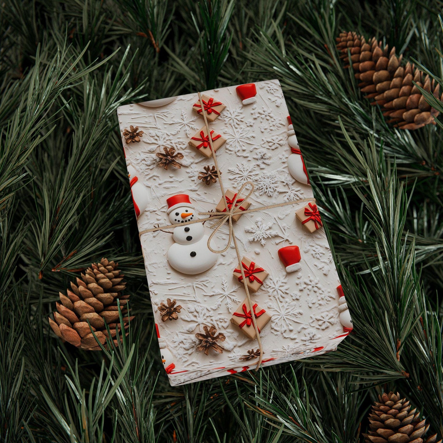Christmas Snowman Wrapping Paper - Holiday Gift Wrap for Presents, Festive Gift Packaging, Xmas Wrapping Sheets, Winter Snowman Gift Wrap,