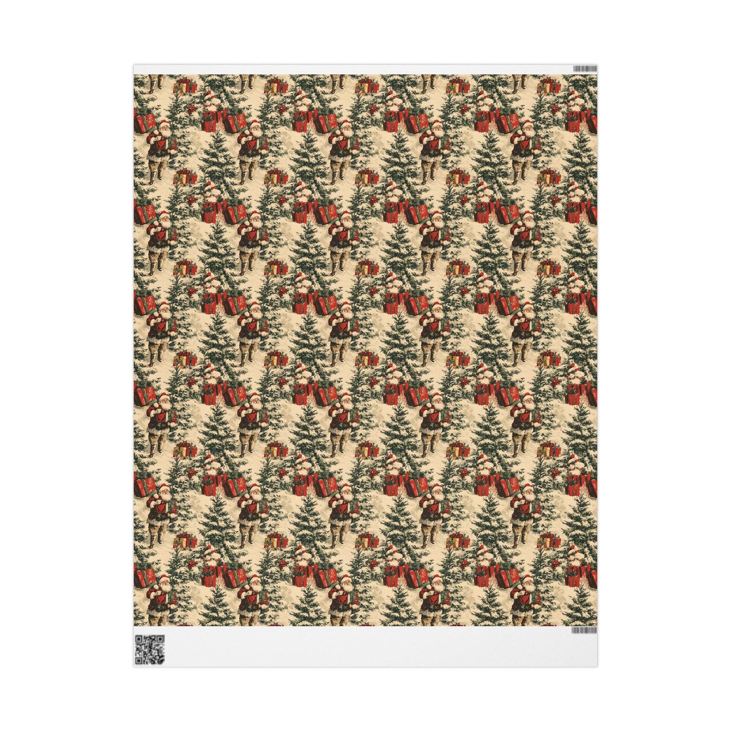 Vintage christmas wrapping paper Toile Gift Wrap Santa Holiday Gift Wrapping Paper Christmas Gift Wrap Xmas Wrapping Paper Roll