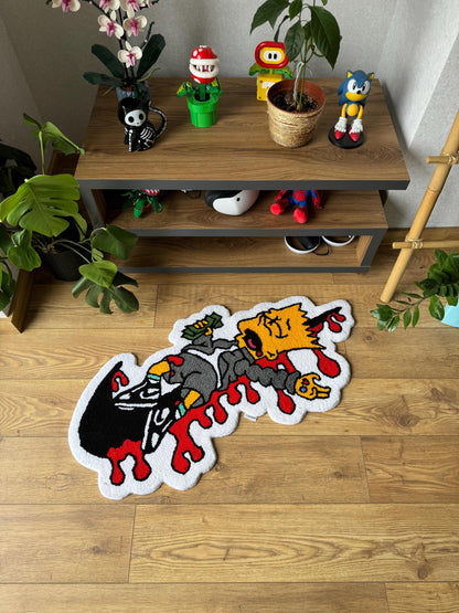 Handmade Bart Simpson Tufted Rug: Luxury Carpet Design