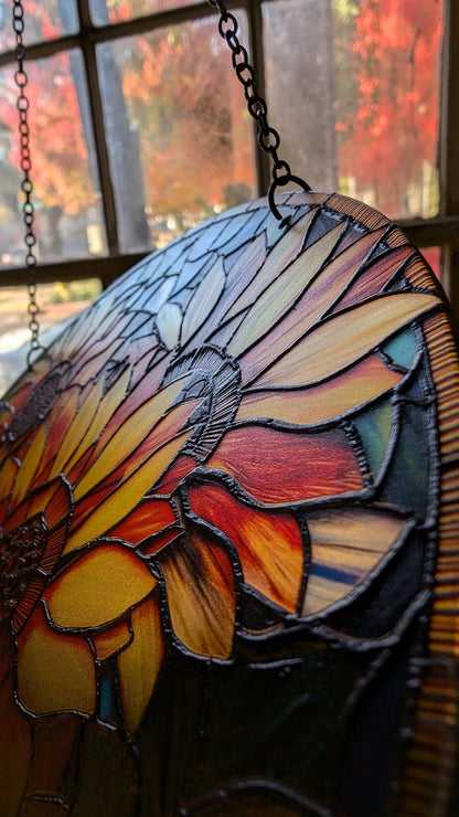 Sunflowers: Stained Glass Style Window Hanging