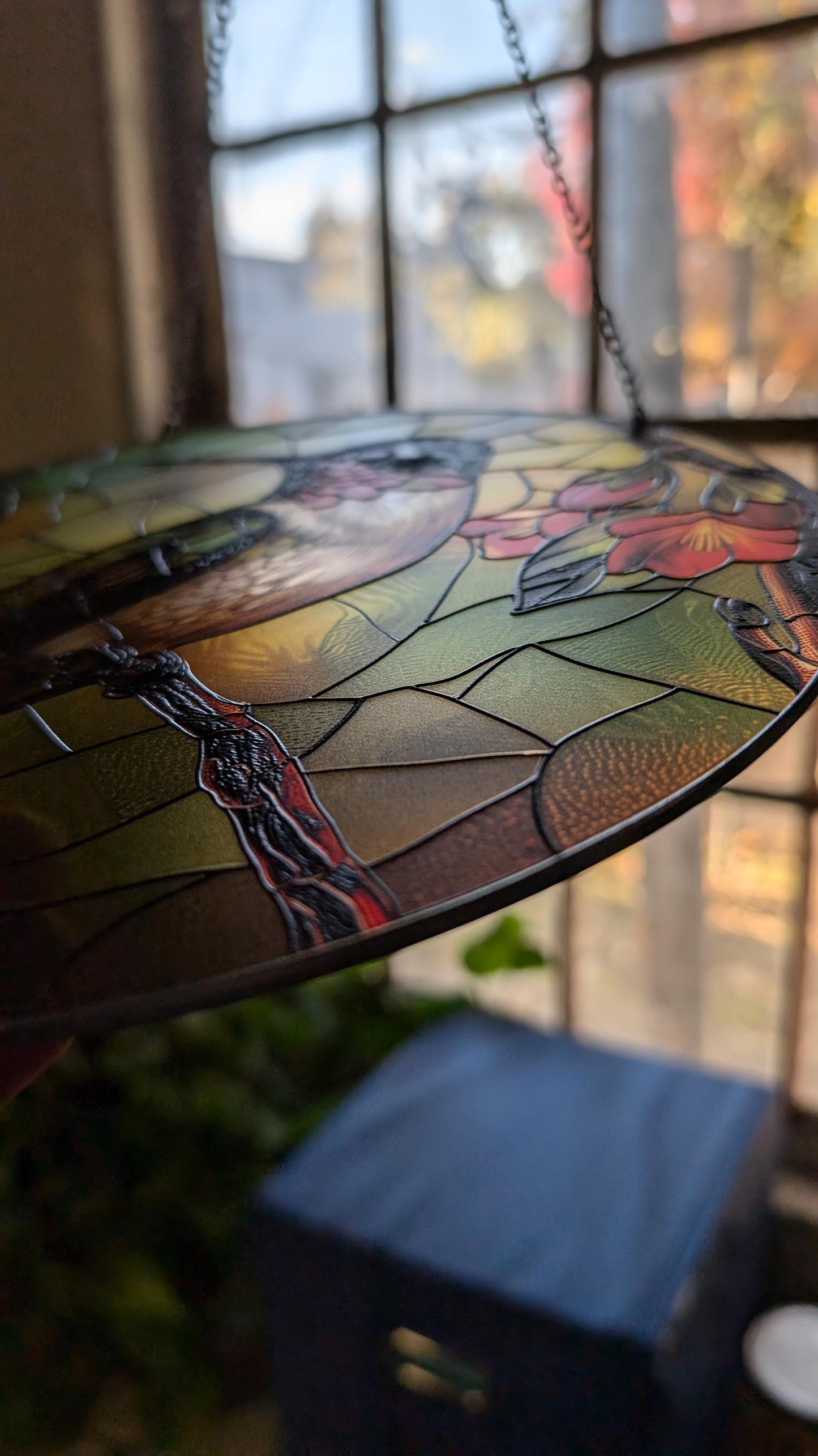 Hummingbird: Stained Glass Style Window Hanging